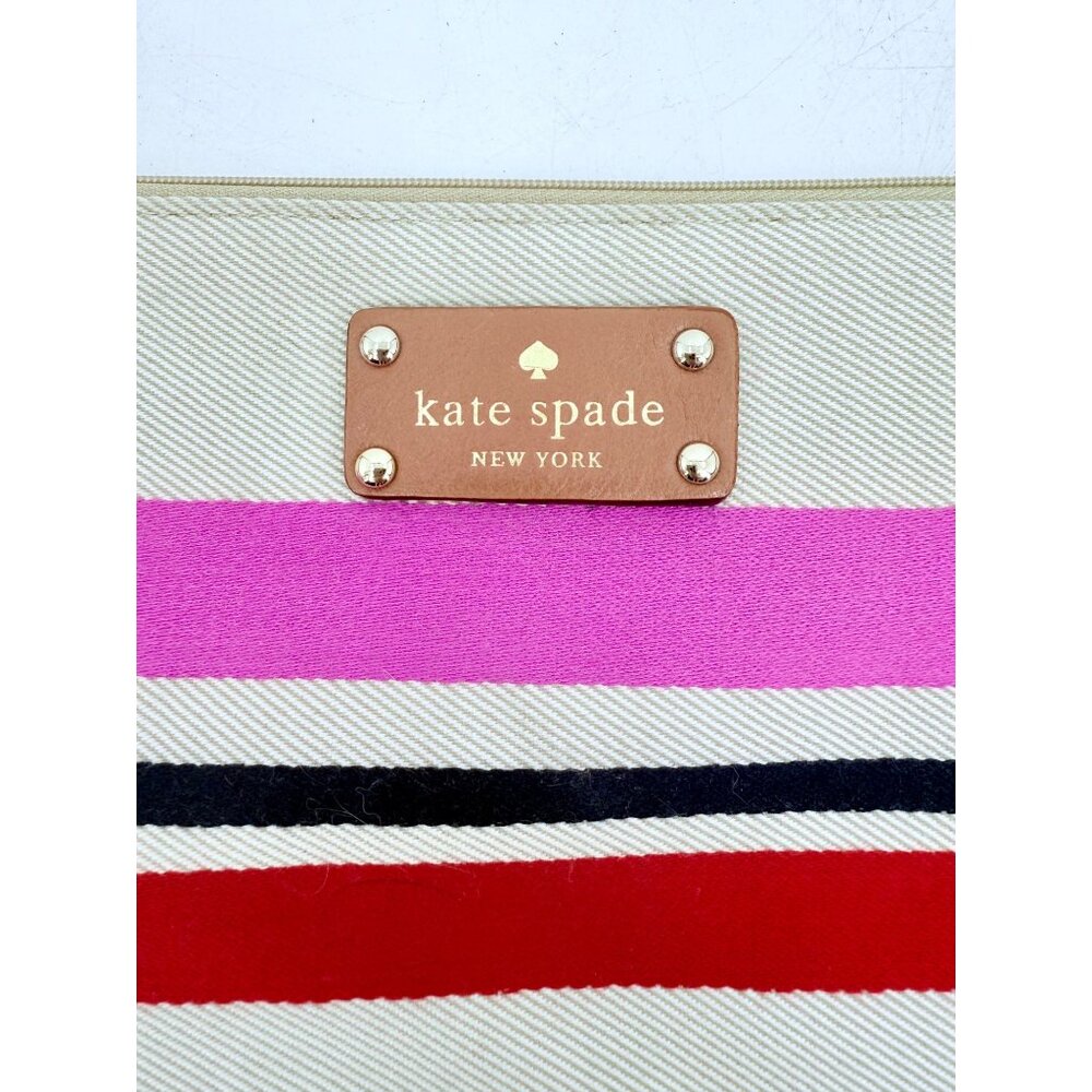 Kate Spade Oak Island Multicolor Striped Large Zip Clutch w/Gold Hardware - Picture 4 of 10